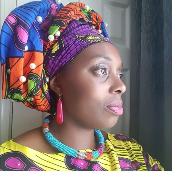 Color Pop African Wax Print Dress - Picture 4 of 7